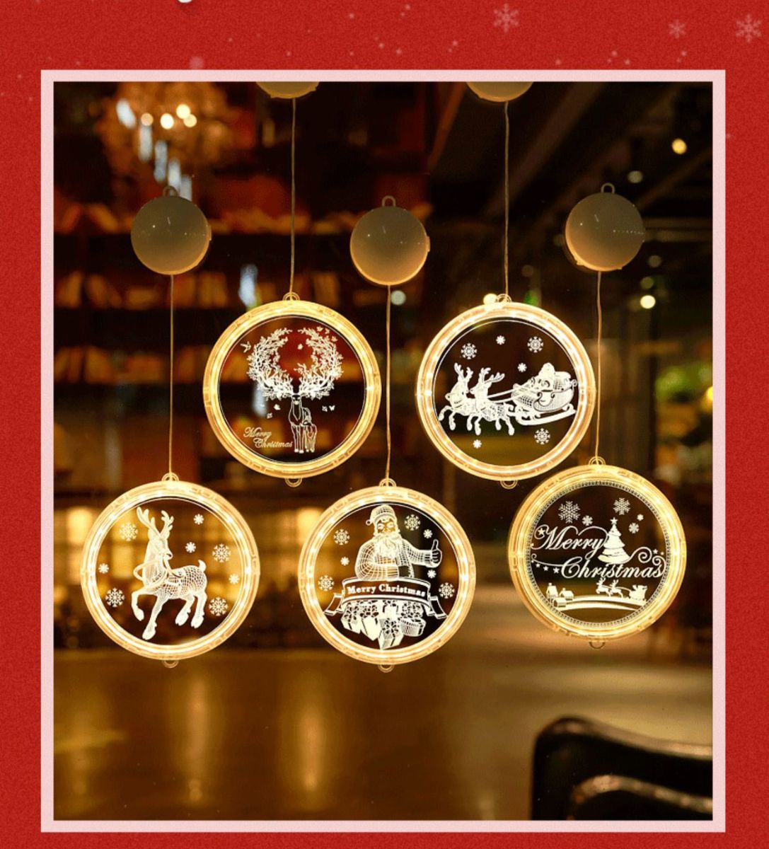 クリスマスイルミネーションライトスノーマン ❣️おまけ付きキャンディケン飾り❣️ LEDライト イルミネーション 吸盤式 インテリア おしゃれ 3D 吊